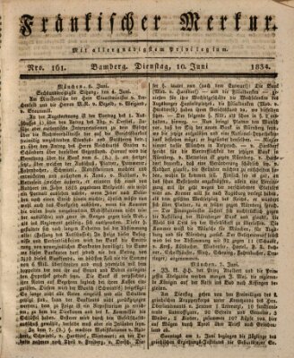 Fränkischer Merkur (Bamberger Zeitung) Dienstag 10. Juni 1834