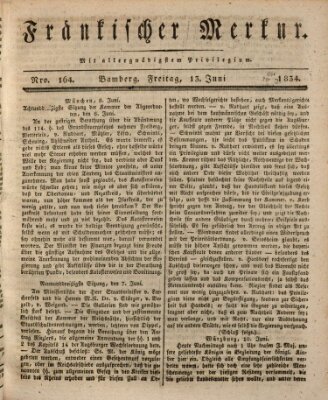 Fränkischer Merkur (Bamberger Zeitung) Freitag 13. Juni 1834