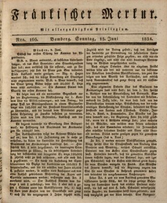 Fränkischer Merkur (Bamberger Zeitung) Sonntag 15. Juni 1834