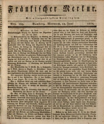 Fränkischer Merkur (Bamberger Zeitung) Mittwoch 18. Juni 1834