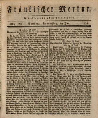 Fränkischer Merkur (Bamberger Zeitung) Donnerstag 19. Juni 1834