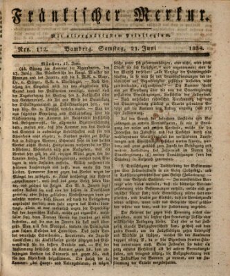 Fränkischer Merkur (Bamberger Zeitung) Samstag 21. Juni 1834