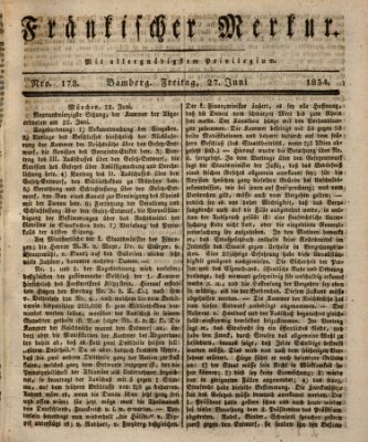 Fränkischer Merkur (Bamberger Zeitung) Freitag 27. Juni 1834