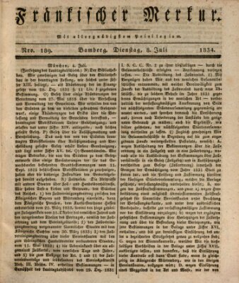 Fränkischer Merkur (Bamberger Zeitung) Dienstag 8. Juli 1834