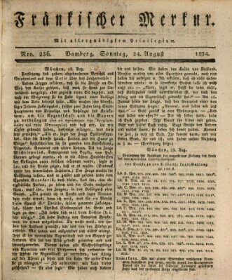 Fränkischer Merkur (Bamberger Zeitung) Sonntag 24. August 1834