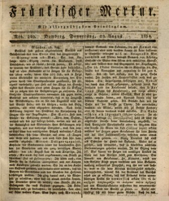 Fränkischer Merkur (Bamberger Zeitung) Donnerstag 28. August 1834