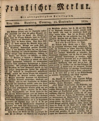 Fränkischer Merkur (Bamberger Zeitung) Sonntag 21. September 1834