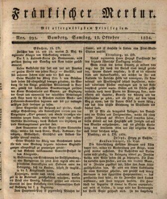 Fränkischer Merkur (Bamberger Zeitung) Samstag 18. Oktober 1834