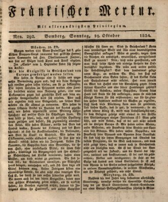 Fränkischer Merkur (Bamberger Zeitung) Sonntag 19. Oktober 1834