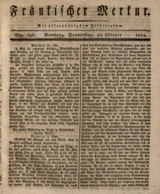 Fränkischer Merkur (Bamberger Zeitung) Donnerstag 23. Oktober 1834