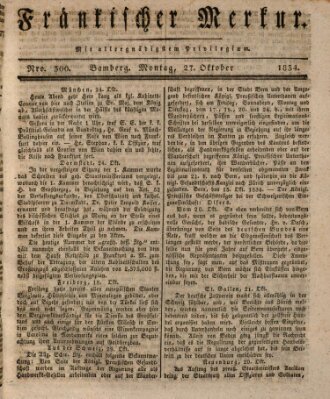 Fränkischer Merkur (Bamberger Zeitung) Montag 27. Oktober 1834