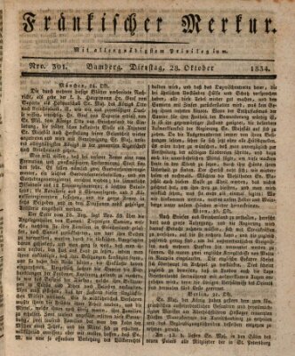 Fränkischer Merkur (Bamberger Zeitung) Dienstag 28. Oktober 1834