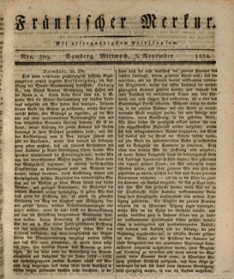 Fränkischer Merkur (Bamberger Zeitung) Mittwoch 5. November 1834