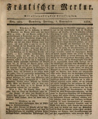 Fränkischer Merkur (Bamberger Zeitung) Freitag 7. November 1834