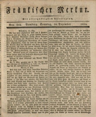 Fränkischer Merkur (Bamberger Zeitung) Sonntag 14. Dezember 1834