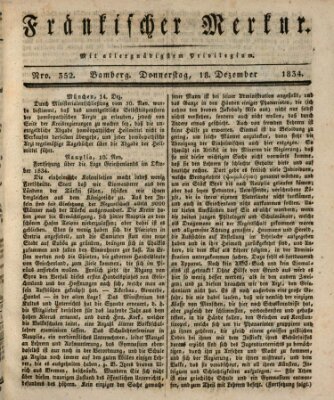 Fränkischer Merkur (Bamberger Zeitung) Donnerstag 18. Dezember 1834