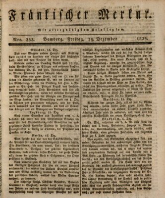 Fränkischer Merkur (Bamberger Zeitung) Freitag 19. Dezember 1834