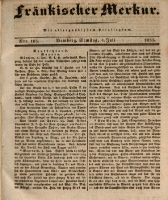 Fränkischer Merkur (Bamberger Zeitung) Samstag 4. Juli 1835