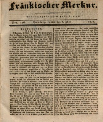 Fränkischer Merkur (Bamberger Zeitung) Sonntag 5. Juli 1835