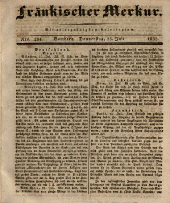 Fränkischer Merkur (Bamberger Zeitung) Donnerstag 23. Juli 1835