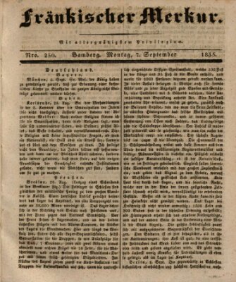 Fränkischer Merkur (Bamberger Zeitung) Montag 7. September 1835