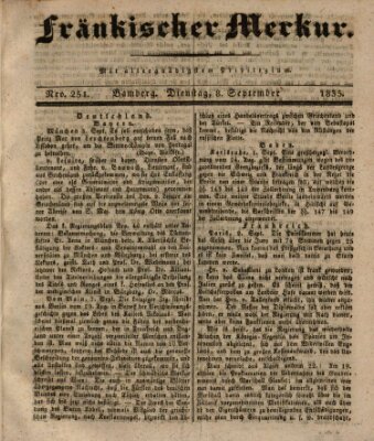 Fränkischer Merkur (Bamberger Zeitung) Dienstag 8. September 1835