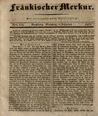 Fränkischer Merkur (Bamberger Zeitung) Dienstag 6. Oktober 1835