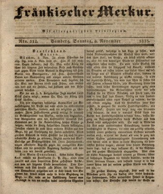 Fränkischer Merkur (Bamberger Zeitung) Sonntag 8. November 1835