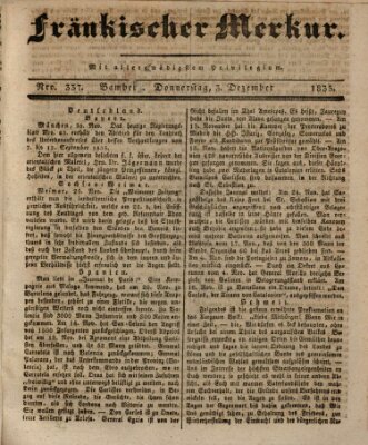 Fränkischer Merkur (Bamberger Zeitung) Donnerstag 3. Dezember 1835