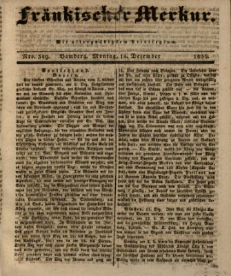 Fränkischer Merkur (Bamberger Zeitung) Montag 14. Dezember 1835