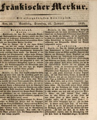 Fränkischer Merkur (Bamberger Zeitung) Dienstag 26. Januar 1836