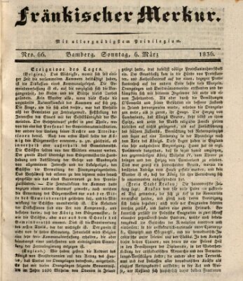 Fränkischer Merkur (Bamberger Zeitung) Sonntag 6. März 1836