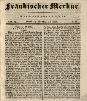 Fränkischer Merkur (Bamberger Zeitung) Montag 28. März 1836