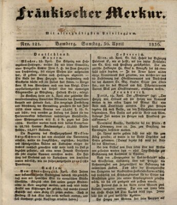 Fränkischer Merkur (Bamberger Zeitung) Samstag 30. April 1836