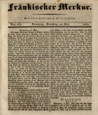 Fränkischer Merkur (Bamberger Zeitung) Dienstag 10. Mai 1836