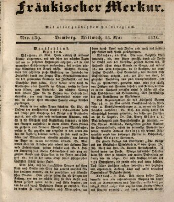 Fränkischer Merkur (Bamberger Zeitung) Mittwoch 18. Mai 1836