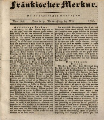 Fränkischer Merkur (Bamberger Zeitung) Donnerstag 19. Mai 1836