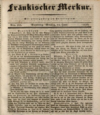 Fränkischer Merkur (Bamberger Zeitung) Montag 13. Juni 1836