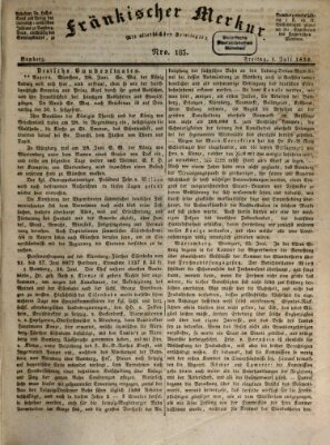 Fränkischer Merkur (Bamberger Zeitung) Freitag 1. Juli 1836