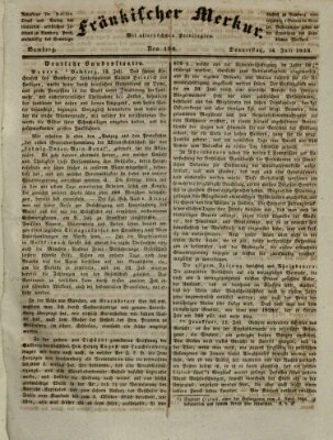 Fränkischer Merkur (Bamberger Zeitung) Donnerstag 14. Juli 1836