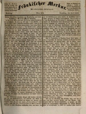 Fränkischer Merkur (Bamberger Zeitung) Samstag 30. Juli 1836