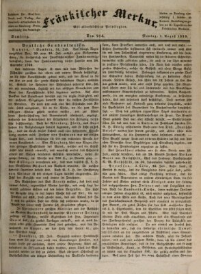 Fränkischer Merkur (Bamberger Zeitung) Montag 1. August 1836