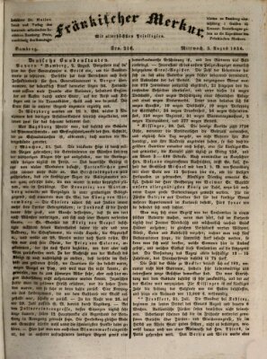 Fränkischer Merkur (Bamberger Zeitung) Mittwoch 3. August 1836