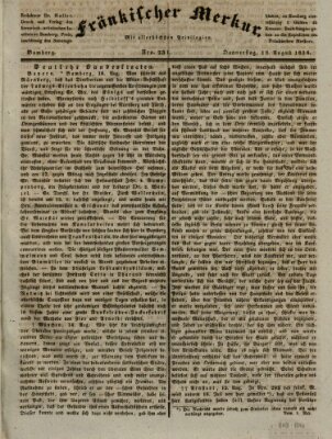 Fränkischer Merkur (Bamberger Zeitung) Donnerstag 18. August 1836