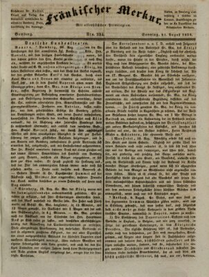 Fränkischer Merkur (Bamberger Zeitung) Sonntag 21. August 1836