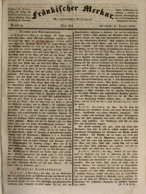 Fränkischer Merkur (Bamberger Zeitung) Mittwoch 31. August 1836