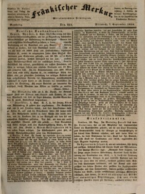 Fränkischer Merkur (Bamberger Zeitung) Mittwoch 7. September 1836