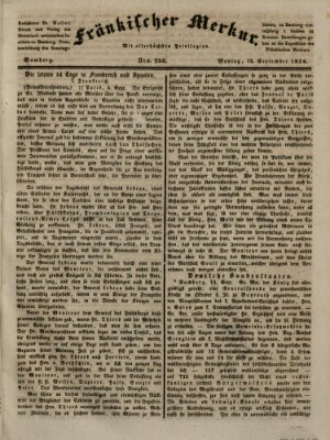 Fränkischer Merkur (Bamberger Zeitung) Montag 12. September 1836