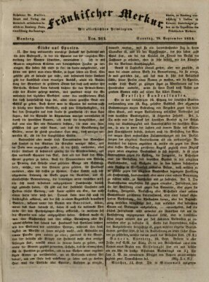 Fränkischer Merkur (Bamberger Zeitung) Sonntag 18. September 1836