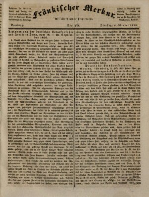 Fränkischer Merkur (Bamberger Zeitung) Dienstag 4. Oktober 1836